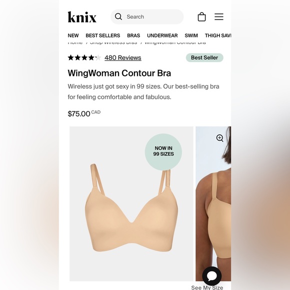 Knix Winged Women Conturn Bra NWOT - Picture 4 of 9